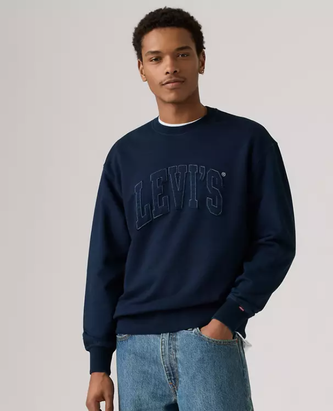 Levis standard graphic crew neck sweatshirt indigo blue Levis standard graphic crew neck sweatshirt indigo blue